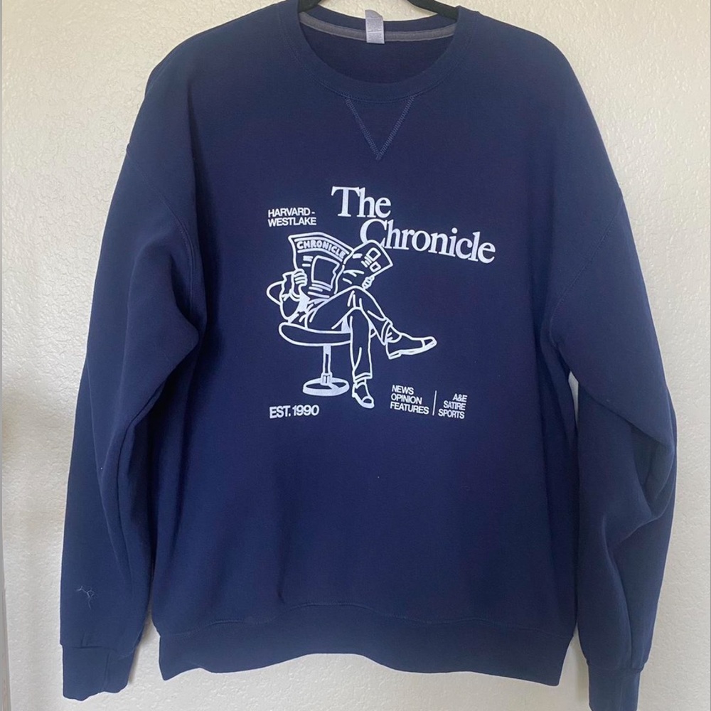 Navy Blue Graphic Men's Sweater